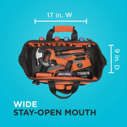 Miniatura 10 de BLACK+DECKER Bolsa de herramientas, 16 pulgadas (BDST500002APB)