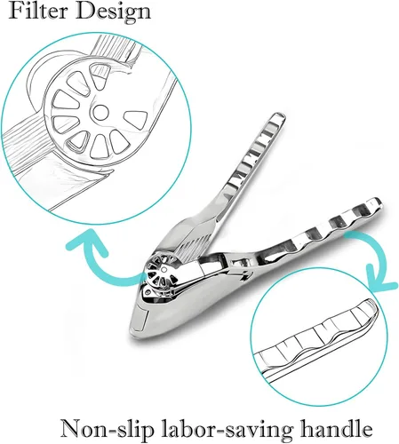 Miniatura 8 de Exprimidor de limón resistente de acero inoxidable, exprimidor manual de extracción máxima, fácil de apretar, plegable, plano, extractor de jugo