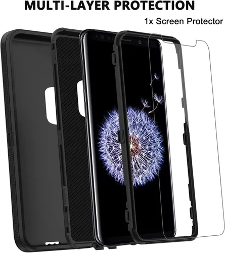 Miniatura 3 de Funda para Samsung Galaxy S9 con protector de pantalla, cuerpo completo, resistente, a prueba de golpes, a prueba de caídas, funda protectora