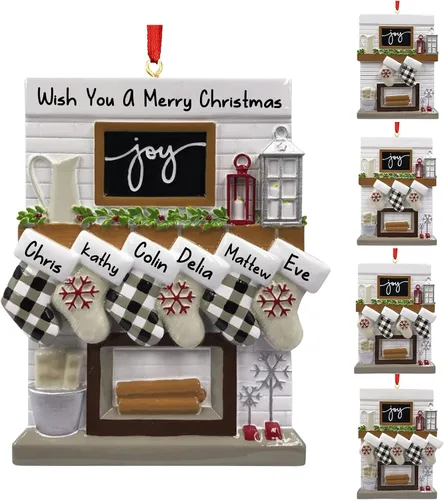 Miniatura 9 de Adornos de Navidad personalizados para familia de 2, adornos de Navidad familiares personalizados con nombres, decoraciones de Navidad