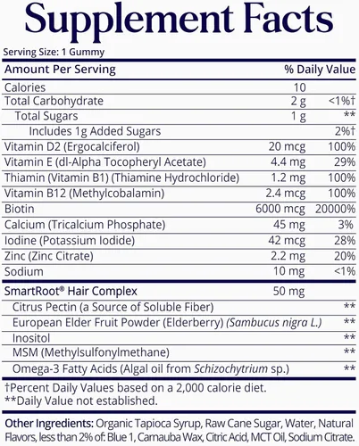 Miniatura 9 de Sugarbear Hair - Gomitas de vitamina para el cabello, suministro de 2 meses, biotina de fuerza extra 6000mcg, crecimiento para hombres y mujeres