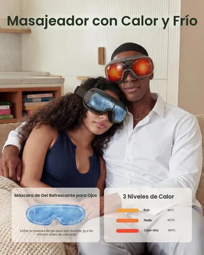 Miniatura 3 de RENPHO - Masajeador de ojos con control de voz de calor y enfriamiento, regalos de cumpleaños para mujeres y hombres, HSA elegible para FSA, máscara