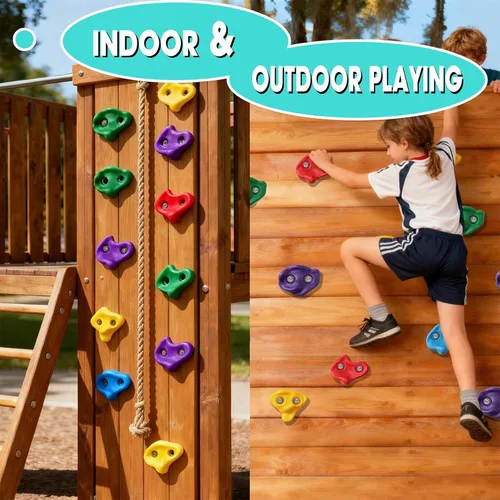 Miniatura 2 de Juego de 20 soportes grandes para escalada en roca para niños, grandes soportes de escalada para adultos para pared de roca para escalada de pared