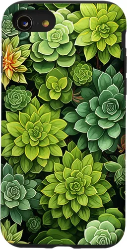 Miniatura 18 de Funda para iPhone 12 Pro Max Suculenta Plantas Botánicas Verde Floral Patrón Flor Cactus