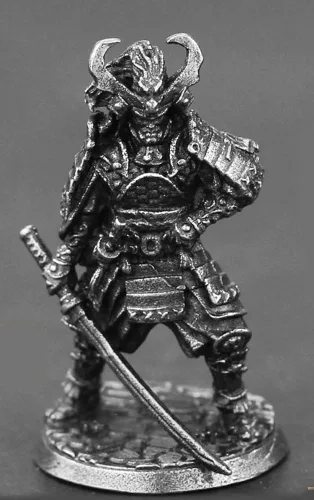 Miniatura 5 de Modelo Samurai de aleación, juguete antiguo modelo mini guerrero, juegos de mesa de estilo japonés y decoración de ajedrez manual militar, muñeca