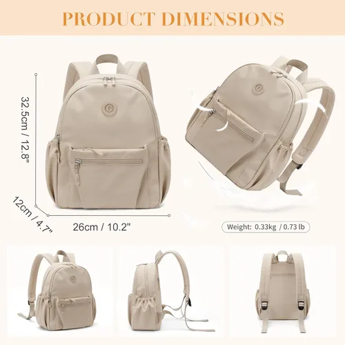 Miniatura 5 de GOLF SUPAGS Mini mochila de nailon ligero de 10 L para mujer, mochila de ciudad pequeña, mochila versátil para mujeres para compras y viajes