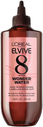 L'Oreal Paris Elvive 8 Second Wonder Water Lamelar, enjuaga tratamiento hidratante para cabello sedoso y brillante, 6.8 onzas líquidas