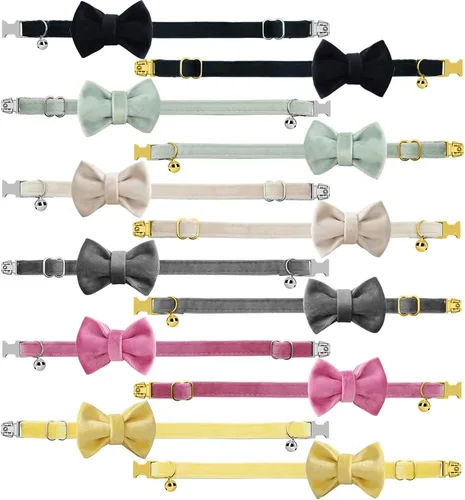 Miniatura 3 de Collar de gato personalizado con placa de nombre, collares ajustables de nailon resistente para identificación de gato con campana, personaliza