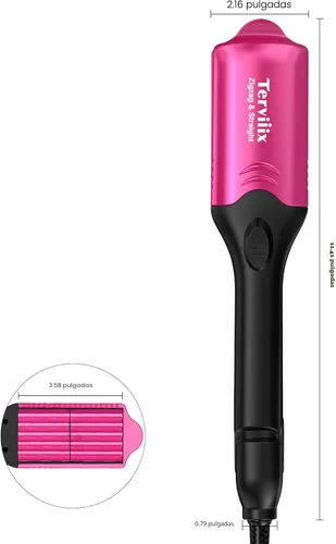 Miniatura 8 de Terviiix Plancha de pelo con crimpadora de 4 placas intercambiables, plancha prensadora para cabello con queratina y aceite de argán para mujeres