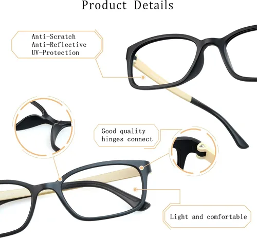 Miniatura 2 de LifeArt - Anteojos para hombres y mujeres, con bloqueo de luz azul, antifatiga ocular, anti reflejo, para trabajar en la computadora, leer, jugar