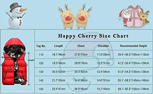 Miniatura 5 de Happy Cherry Chaleco con capucha de invierno para niños, chaleco reversible de camuflaje acolchado, chaqueta de 3-12 años