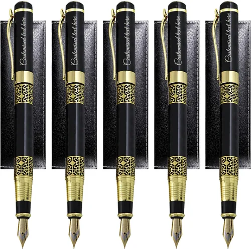 Miniatura 8 de Personalized pens & Gel pens with your Names Company Names, Office Gift Pen Set, with Pen Box Gift for Colleague Teachers Friends Business Wood