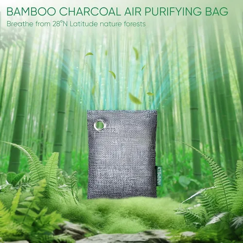 Miniatura 5 de Absorbedor de olores de carbón activado, paquete de 8 con ganchos, eliminador de olores naturales para olores fuertes, bolsas purificadoras de aire