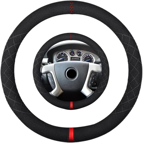 Miniatura 14 de Funda de volante de ante K LAKEY, compatible con Dodge Avenger Grand Caravan Challenger Charger, cubierta de volante deportiva antideslizante