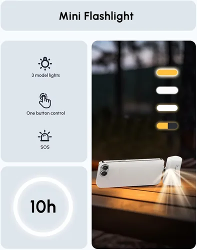 Miniatura 6 de Cargador de teléfono portátil USB C para iPhone 17 Pro Max, mini banco de energía de 5000 mAh con pantalla digital y soporte duradero para teléfonos