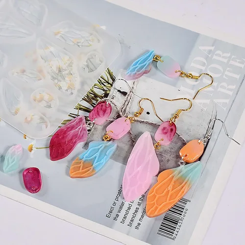 Miniatura 4 de Attuslla Moldes de resina de silicona para aretes con anillos para hacer joyas, colgantes, aretes Estilo 9
