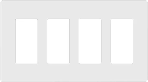 Miniatura 51 de ENERLITES Placas de pared decorativas sin tornillos, cubiertas de tomacorrientes seguras para niños, tamaño de 4 posiciones, 4.68" H x 8.30" L, Negro