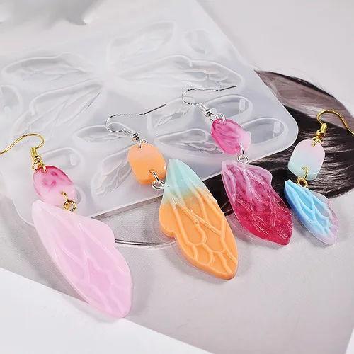 Miniatura 7 de Attuslla Moldes de resina de silicona para aretes con anillos para hacer joyas, colgantes, aretes Estilo 9