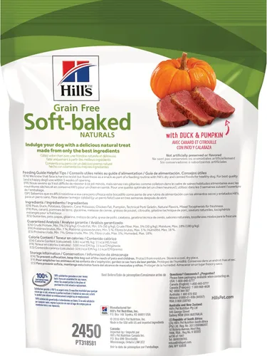 Miniatura 2 de Hill's - Golosinas horneadas naturales sin granos, para todas las etapas de la vida, gran sabor, para perros, pato y calabaza, bolsa de 8 onzas