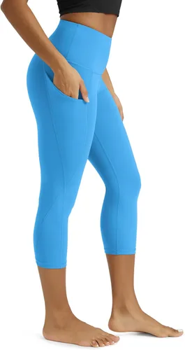 Miniatura 128 de ODODOS - Leggings capri de cintura alta para mujer con bolsillos, control de abdomen, no se transparentan, para entrenamiento atlético, running