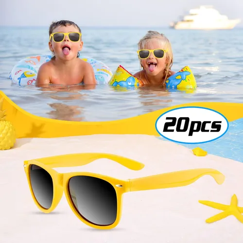 Miniatura 10 de TUPARKA Paquete de 20 lentes de sol para niños a granel para fiestas de verano en la piscina, fiestas de cumpleaños, bolsas de golosinas, color verde