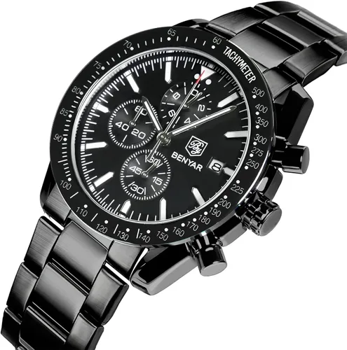 Miniatura 2 de BY BENYAR Relojes para hombre, cronógrafo, analógico, movimiento de cuarzo, elegante, deportivo, reloj de pulsera de diseñador 30M, impermeable