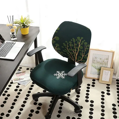 LINGXIYA Funda de asiento elástica dividida, fundas para silla de computadora de oficina, funda de silla giratoria impresa, fundas protectoras B