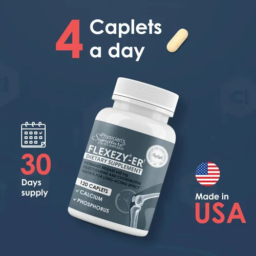 Miniatura 4 de Rawleigh Flexezy-ER: 120 cápsulas Fórmula de apoyo articular 24/7 Mezcla de glucosamina y sulfato de condroitina Calcio y fósforo Liberación