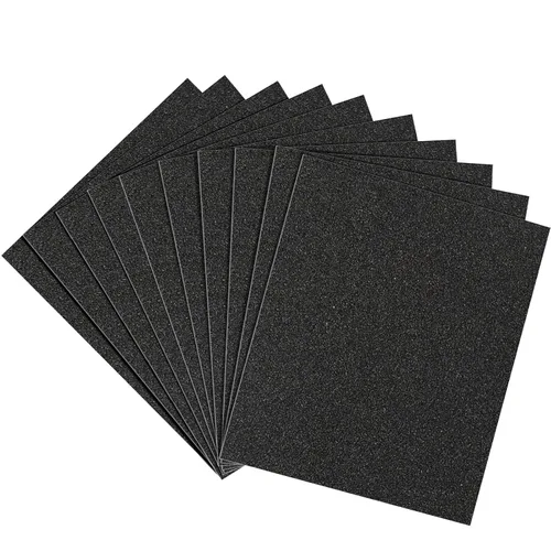 Miniatura 55 de Papel de lija de grano 120, hojas de lijado en seco y húmedo de 9 x 3.6 pulgadas para acabado de muebles de madera, lijado de metal y pulido
