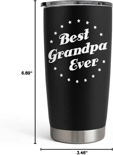 Miniatura 8 de SANDJEST Vaso con aislamiento para viajes, el mejor set de regalo para el mejor abuelo de todos, para papá, abuelo - Taza de 20 oz - Gran regalo