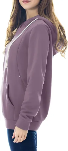 Miniatura 3 de Smallshow sudadera con capucha para mujer, con forro polar, bolsillo tipo canguro, de maternidad, para amamantar