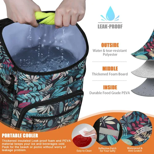 Miniatura 3 de Mochila enfriadora aislada a prueba de fugas, impermeable, mochila enfriadora de 30/45 latas, gran capacidad, ligera, para viajes, camping, playa