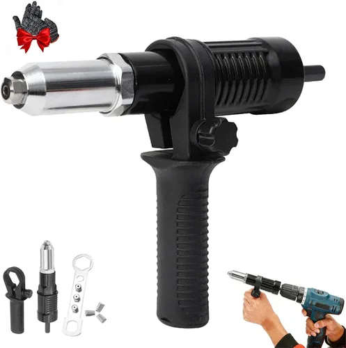 Adaptador de pistola remachadora eléctrica de grado profesional, kit de adaptador de pistola remachadora eléctrica profesional, convierte tu taladro