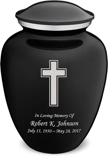 Geturns Embrace - Urnas de cremación cruzadas personalizadas para adultos para cenizas humanas, urna funeraria grande negra para mujeres y hombres,