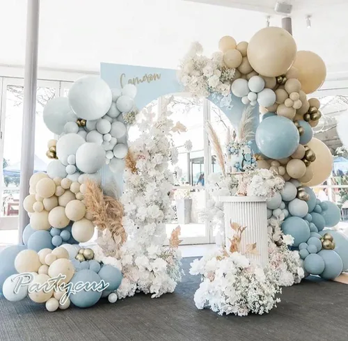 Miniatura 13 de Arco de globos rojo, blanco y azul, doble relleno, kit de guirnalda de globos de látex dorado con látex dorado para cumpleaños, 4 de julio, Rojo