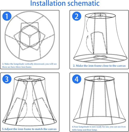 Miniatura 4 de TOOTOO STAR Pantallas de lámpara grandes de tambor de 12" de ancho superior x 16" de ancho inferior x 11" de alto, pantalla de lámpara de cuero