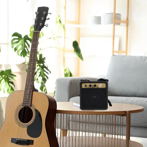 Miniatura 9 de Mini amplificador de guitarra eléctrica, amplificador de bajo pequeño, altavoz portátil para práctica y rendimiento con adaptador de cable de audio