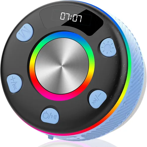 Miniatura 8 de Parlante Bluetooth, Parlante de Ducha, Parlantes Portátiles Impermeables IP7 Bluetooth 5.4 con Sonido HD, Luz RGB/Pantalla LED/Llamada Manos