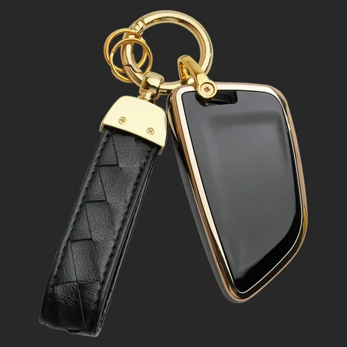 Miniatura 7 de Funda para llavero BMW compatible con llavero para llave inteligente 2 5 6 7 Series X1 X2 X3 X5 X6 (negro)