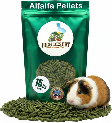 Miniatura 11 de High Desert Delight - Pellets de alfalfa, ricos en proteínas, alimento para animales pequeños para conejos jóvenes, cobayas y mascotas pequeñas
