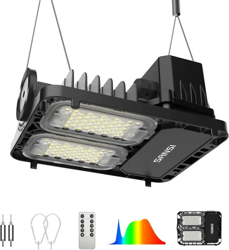 SANSI Luces de cultivo para plantas de interior, luz de planta de espectro completo de 70W (equivalente a 500W) con lente óptica para alto PPFD,