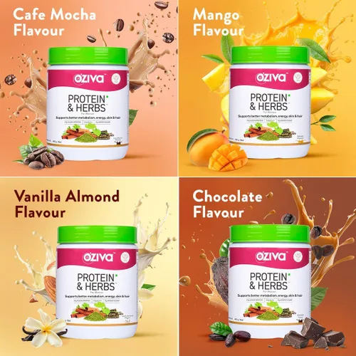 Miniatura 6 de OZiva Proteínas y hierbas, mujeres con multivitaminas, curcumina, shatavari, tulsi para mejorar el metabolismo, equilibrio hormonal y la piel, salud