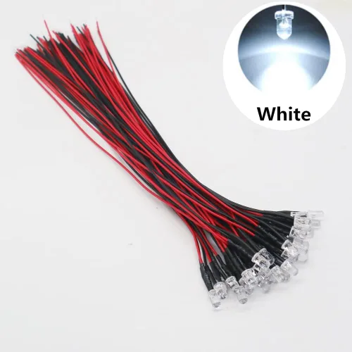 Miniatura 4 de 20 unids/lote DC12V F5mm 7.9 in redondo precableado agua claro LED lámpara bombilla pre-cableado emisor diodos para bricolaje decoración del hogar