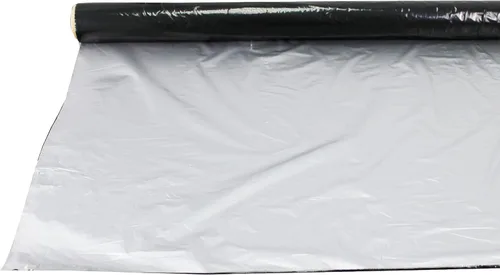 Miniatura 9 de HFS (R) Mantillo plástico LLDPE película de plástico metálico negro plateado para frutas, verduras, cultivos, invernadero, jardín 1 mil (4FTX50FT)