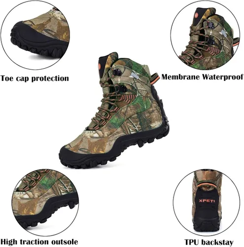 Miniatura 4 de Manfen Botas de senderismo para mujer, ligeras, impermeables, para caza, soporte para tobillo, agarre de alta tracción