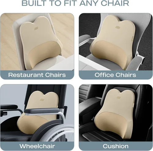 Miniatura 6 de Skechers Almohada lumbar de espuma viscoelástica y refrigerada por aire, almohada de soporte lumbar para oficina, almohada lumbar para silla