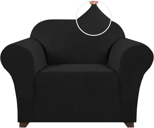 Miniatura 24 de PrinceDeco Funda elástica para sofá de 3 cojines, protector de muebles con parte inferior elástica antideslizante, apta para perros