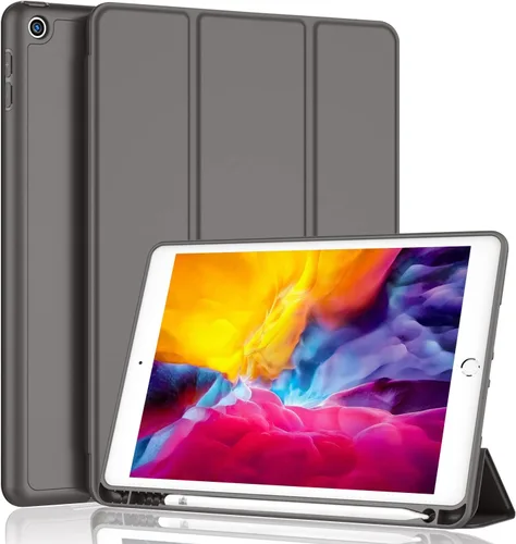 Miniatura 12 de iMieet Funda para iPad 9.7 (modelo 2018/2017, 6ª/5ª generación), funda inteligente con soporte para lápiz y parte trasera de silicona suave de piel
