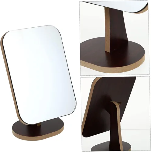 Miniatura 6 de FOMIYES Mesa de maquillaje portátil Espejo giratorio Vanidad de escritorio Espejo cosmético simple de madera