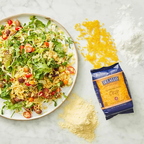Miniatura 3 de DeLallo Pasta Orzo sin gluten, hecha con maíz y arroz, sin trigo, bolsa de 12 onzas, paquete de 12